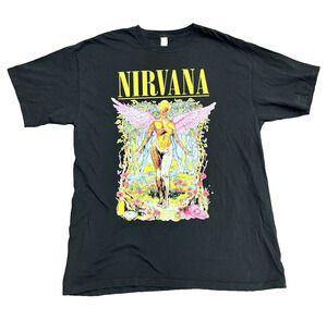 Nirvana In Utero Graphic Band Tee Shirt Black Mens XL M&O Gold Y2K